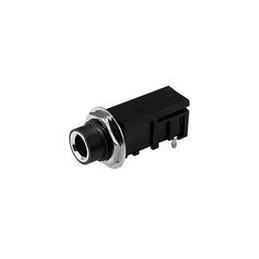 10 pcs : SJ-63053A - Phone Connectors audio jack, 6.35 mm, horizontal, 3 conductor, through hole, 0 switches, w/ nut