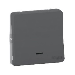 1 pcs - Schneider Electric Grey Push Button Light Switch, 1 Gang, Mureva Styl