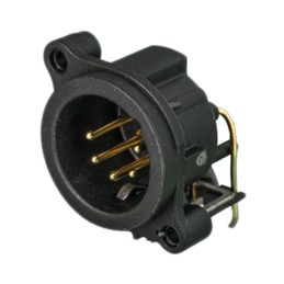 1 pcs - Neutrik PCB Mount XLR Connectors, Right Angle, Male, &lt,50 V ac, 5 Way, Gold Plating