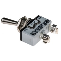 1 pcs - APEM Toggle Switch, Panel Mount, On-Off, SPDT, Screw Terminal, 400V ac