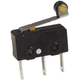 1 pcs - Omron Roller Lever Micro Switch, Tab Terminal, 100 mA @ 30 V dc, SPDT, IP40