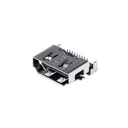 10 pcs : HD06-19-RVS-MSMT-TR - HDMI, Displayport & DVI Connectors HDMI 2.0, Receptacle Connector, 19 Positions, Horizontal, Mid-