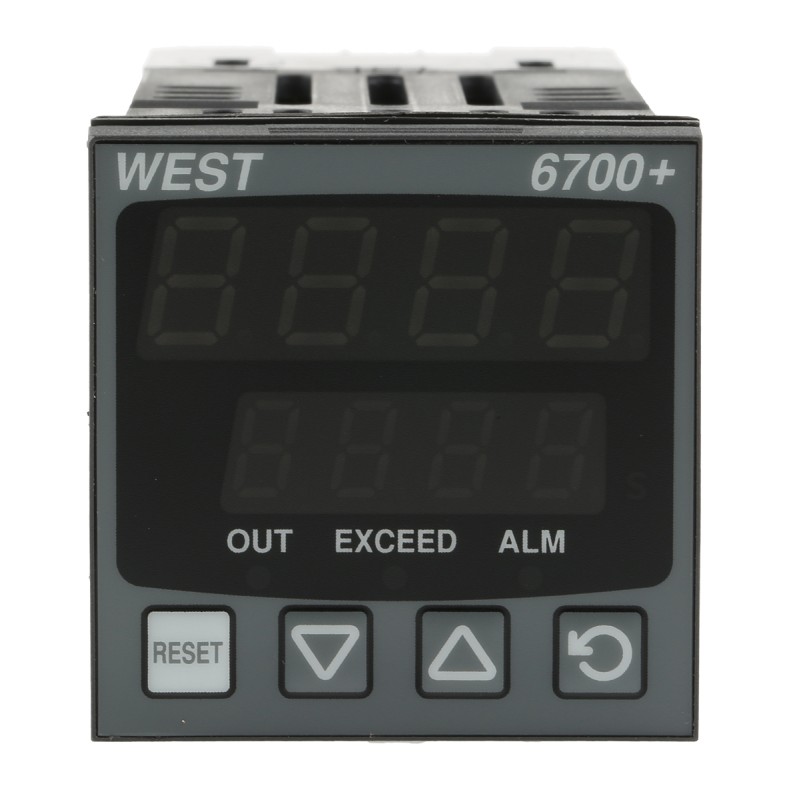 1 pcs - West Instruments P6700 PID Temperature Controller, 48 x 48 (1/16 DIN)mm, 1 Output Relay, 100 - 240 V ac Supply Voltage