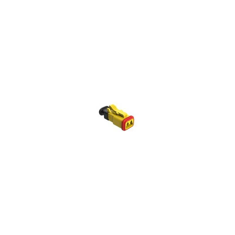 10 pcs : AT06-2S-SR01YEL - Automotive Connectors 2 Position, Plug, Socket, SR01 Strain Relief (Standard Seal), Yellow Body