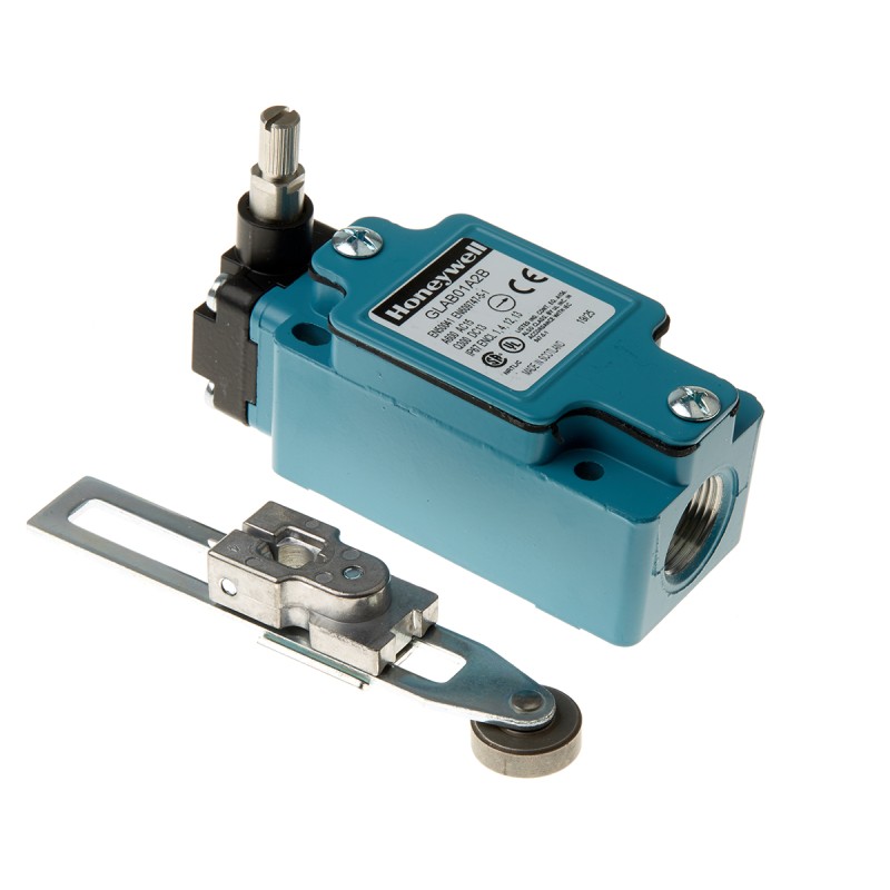 1 pcs - Honeywell GLA Series Adjustable Roller Lever Limit Switch, NO/NC, IP67, SPDT, Die Cast Zinc Housing, 600V ac Max, 6A Max