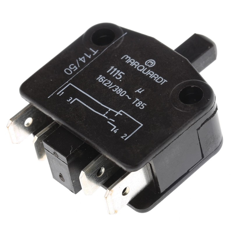 1 pcs - Marquardt Door Micro Switch, Plunger, SPDT 16 A @ 380 V ac IP40, -40 - +85°C