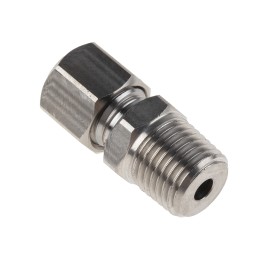 1 pcs - RS PRO In-Line Thermocouple Compression Fitting for Use with Thermocouple, 1/4 BSPT, 4mm Probe