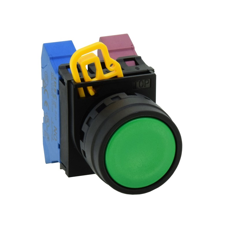 1 pcs - Idec YW1B Series Black Maintained Push Button Head, 22mm Cutout, IP67, IP69K