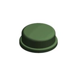 10 pcs : KTSC-22G - Switch Bezels / Switch Caps 12X12 RND GRN CAP