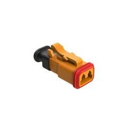 10 pcs : AT06-2S-SR01ORG - Automotive Connectors 2 Position, Plug, Socket, SR01 Strain Relief (Standard Seal), Orange Body