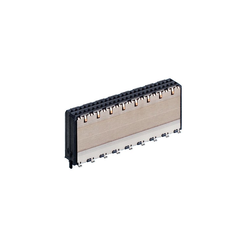 1 pcs - ERNI MicroSpeed Series Straight Surface Mount PCB Socket, 50-Contact, 2-Row, 1mm Pitch, Solder Termination