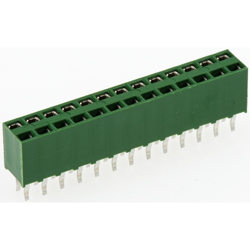 1 pcs - TE Connectivity AMPMODU HV100 Series Straight Through Hole Mount PCB Socket, 26-Contact, 2-Row, 2.54mm Pitch, Solder