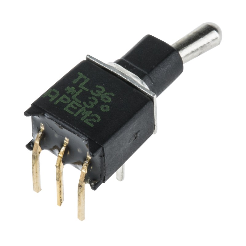 1 pcs - APEM Toggle Switch, PCB Mount, On-On, SPDT, Through Hole Terminal