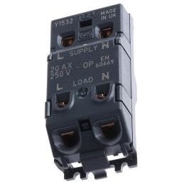 1 pcs - MK Electric 1 Way Black Switch Insert Module 20A, Grid Plus Series