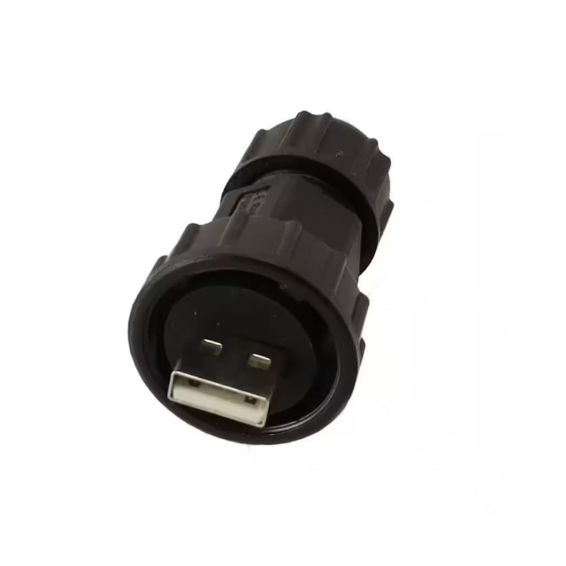 1 pcs - Amphenol Straight, Cable Mount, Plug 2.0 IP67 USB Connector