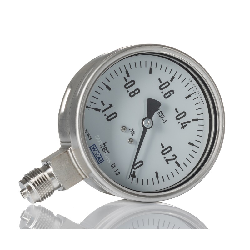 1 pcs - RS PRO G 1/2 Analogue Pressure Gauge 1bar Bottom Entry, UKAS