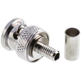 1 pcs - Radiall Straight 50Ω Cable Mount BNC Connector, Plug, Nickel, Crimp Termination, RG141, RG58