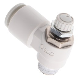 1 pcs - SMC AS Series Threaded Speed Controller, R 1/8 Male Inlet Port x R 1/8 Male Outlet Port x 8mm Tube Outlet Port