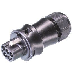 1 pcs - Wieland RST20i5 Series Circular Connector, 5-Pole, Male, Cable Mount, 20A, IP68