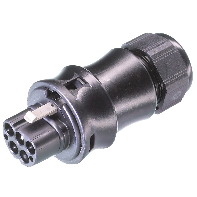 1 pcs - Wieland RST20i5 Series Circular Connector, 5-Pole, Male, Cable Mount, 20A, IP68