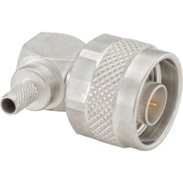 1 pcs - Rosenberger, Plug Cable Mount N Connector, 50Ω, Crimp, Solder Termination, Right Angle Body