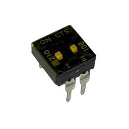 10 pcs : 210-2MSTFD - DIP Switches/SIP Switches THROUGH HOLE, GOLD FLASH DIP SWITCH, 2-POLE, MEDIUM ACTUATOR, BOTTOM SEAL, TAPE 