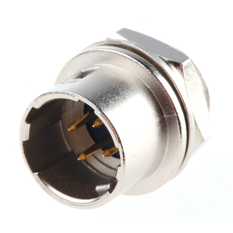 1 pcs - Hirose Circular Connector, 4 Contacts, Panel Mount, Miniature Connector, Socket, Male, HR10 Series