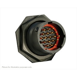 1 pcs - Souriau Circular Connector, 19 Contacts, Panel Mount, Plug, Male, IP68, IP69K, UTS Series