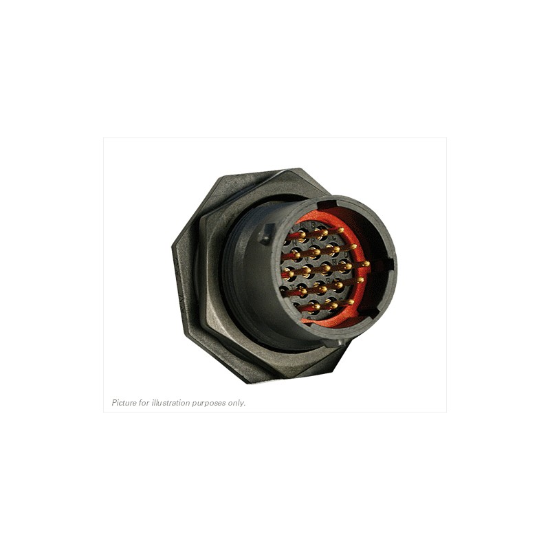 1 pcs - Souriau Circular Connector, 19 Contacts, Panel Mount, Plug, Male, IP68, IP69K, UTS Series