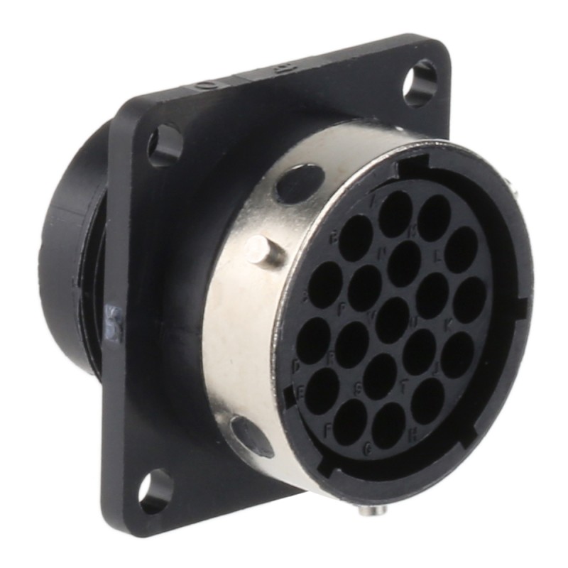 1 pcs - ITT Cannon Circular Connector, 19 Contacts, Panel Mount, Socket, Female, IP65, Trident Ringlock Series