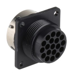 1 pcs - ITT Cannon Circular Connector, 19 Contacts, Panel Mount, Socket, Female, IP65, Trident Ringlock Series