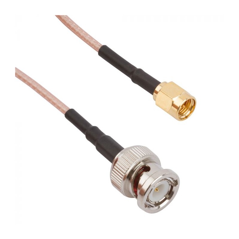 1 pcs - Amphenol RF Male BNC to Male SMA Coaxial Cable, RG316 Coaxial, Terminated