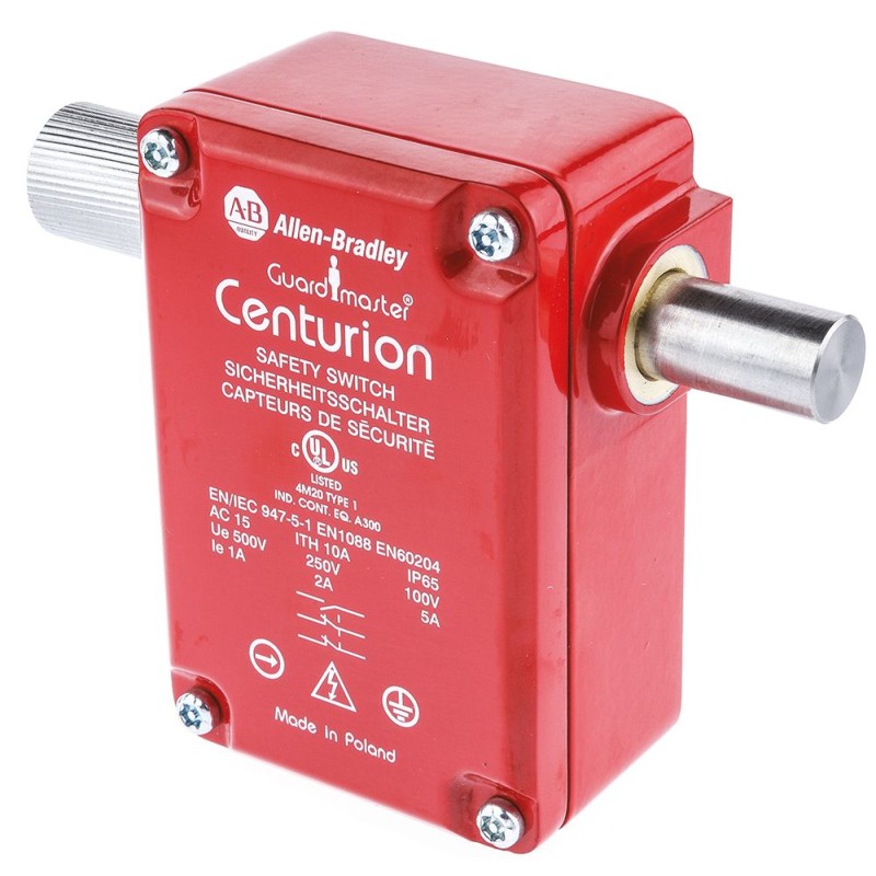 1 pcs - Allen Bradley Guardmaster 440K Safety Interlock Switch, 2NC/1NO, Keyed Actuator Included, Metal