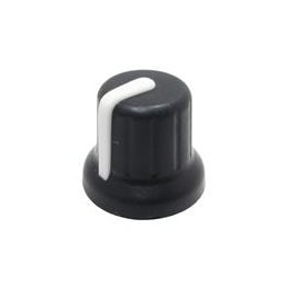 10 pcs : 450-BA761 - Knobs & Dials BLK/WHT 16mm D-SHAFT