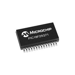 10 pcs : PIC18F25Q71-E/SS - 8-bit Microcontrollers - MCU 32KB Flash, 2KB RAM, 2x OPA, 12-bit differential ADCC with computation,