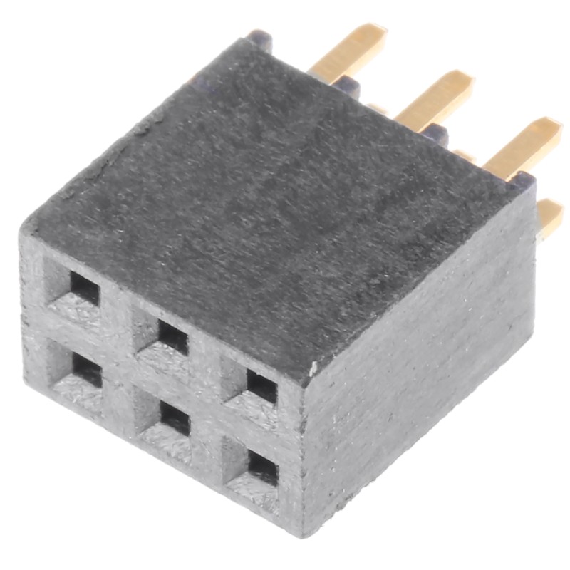 1 pcs - Samtec SSW Series Straight Through Hole Mount PCB Socket, 6-Contact, 2-Row, 2.54mm Pitch, Solder Termination