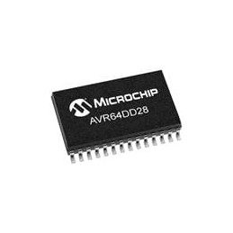 10 pcs : AVR64DD28-I/SO - 8-bit Microcontrollers - MCU 64KB, 8KB RAM, 28p, 24MHz, MVIO, 12b ADC, ZCD, DAC, 2xUART, SPI, TWI
