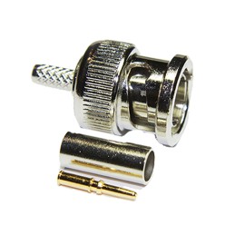 1 pcs - Interface Connectors, Plug Cable Mount BNC Connector, 75Ω, Crimp Termination, Straight Body