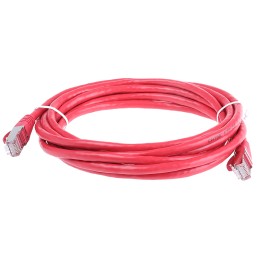 1 pcs - RS PRO Cat5e Male RJ45 to Male RJ45 Ethernet Cable, F/UTP, Red PVC Sheath, 3m