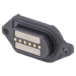 1 pcs - Rosenberger, MultiMag 6, Straight Panel Mount Female Magnetic Connector, PCB Termination