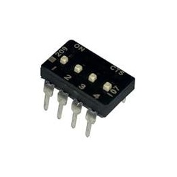 10 pcs : 209-4LPSTF - DIP Switches/SIP Switches THROUGH HOLE, GOLD DIP SWITCH, 4-POLE, LOW PROFILE ACTUATOR, BOTTOM SEAL, TAPE S