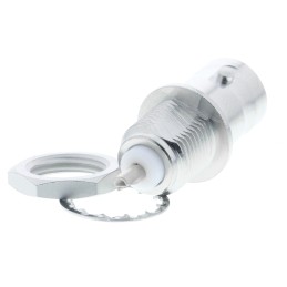 1 pcs - Radiall R141 Series Straight 50Ω Panel Mount Bulkhead Fitting BNC Connector, jack, Nickel, Solder Termination