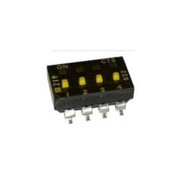 10 pcs : 219-4MSTF - DIP Switches/SIP Switches 4 Pos. Medium Height Btm Seal Tape Off