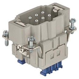 1 pcs - HARTING Heavy Duty Power Connector Insert, 16A, Male, Han ES Press Series, 6 Contacts