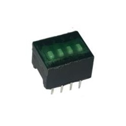 10 pcs : 208-4ST - DIP Switches/SIP Switches DIP switches/SIP switches, SPST, SLIDE ACTUATOR, 4 POS, Thru-Hole, BOTTOM AND TAPE 