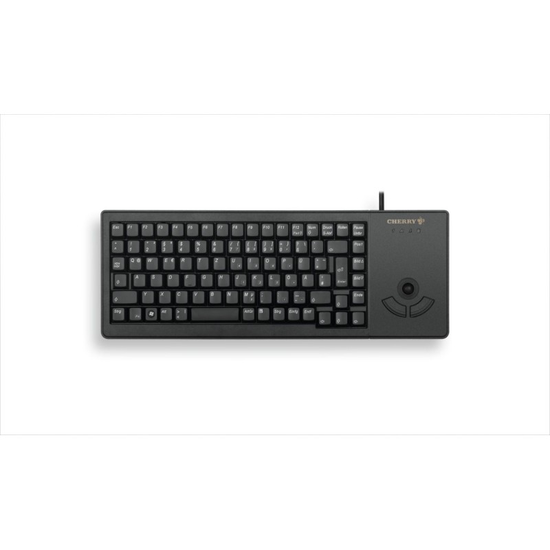 1 pcs - CHERRY Wired USB Compact Trackball Keyboard, QWERTY (Italy), Black