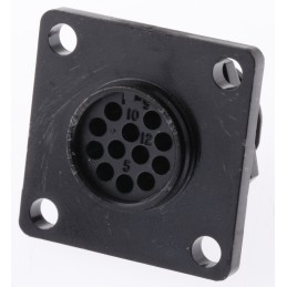 1 pcs - Deutsch Circular Connector, 12 Contacts, Panel Mount, Socket, Male to Female, IP67, IMC Series