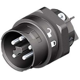 1 pcs - Wieland RST Mini Series Mini Connector, 5-Pole, Male, 1-Way, Panel Mount, 16A, IP66, IP68, IP69