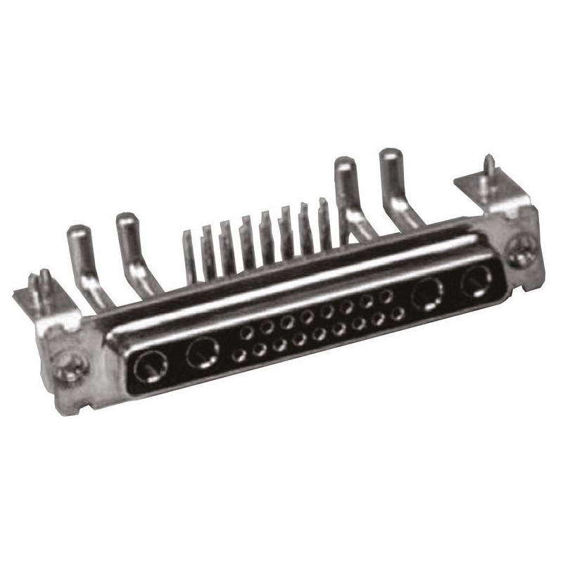 1 pcs - Amphenol L77TW 2 (Power/Coax), 5 (Signal) Way Right Angle Through Hole D-sub Connector Socket, with 4-40 UNC Female