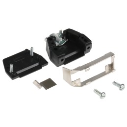 1 pcs - MH Connectors MHED Series Thermoplastic Angled, Straight D Sub Backshell, 9 Way, Strain Relief